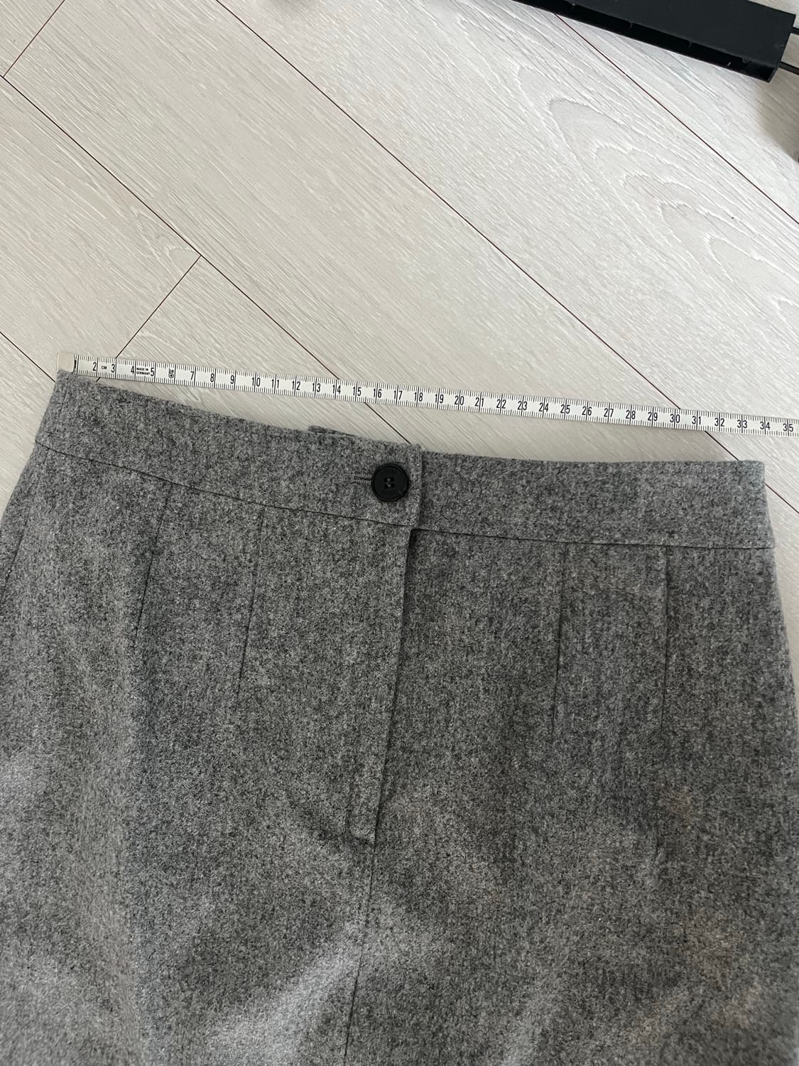 르로브 (lerobe) 차콜 그레이 울 스커트 상품이미지5