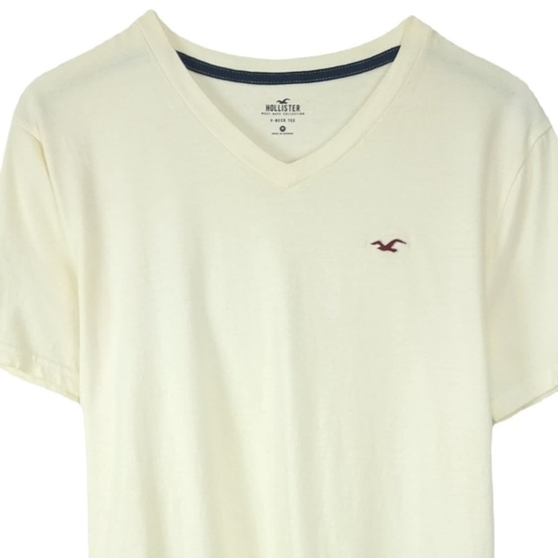 [홀리스터] 로고 패치 브이넥 반팔티 아이보리 M20191 상품이미지4