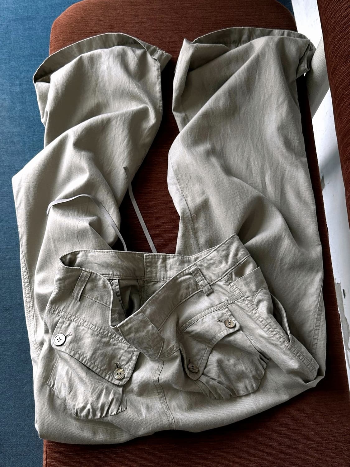 Cupro linen cotton blend straight pants 상품이미지1