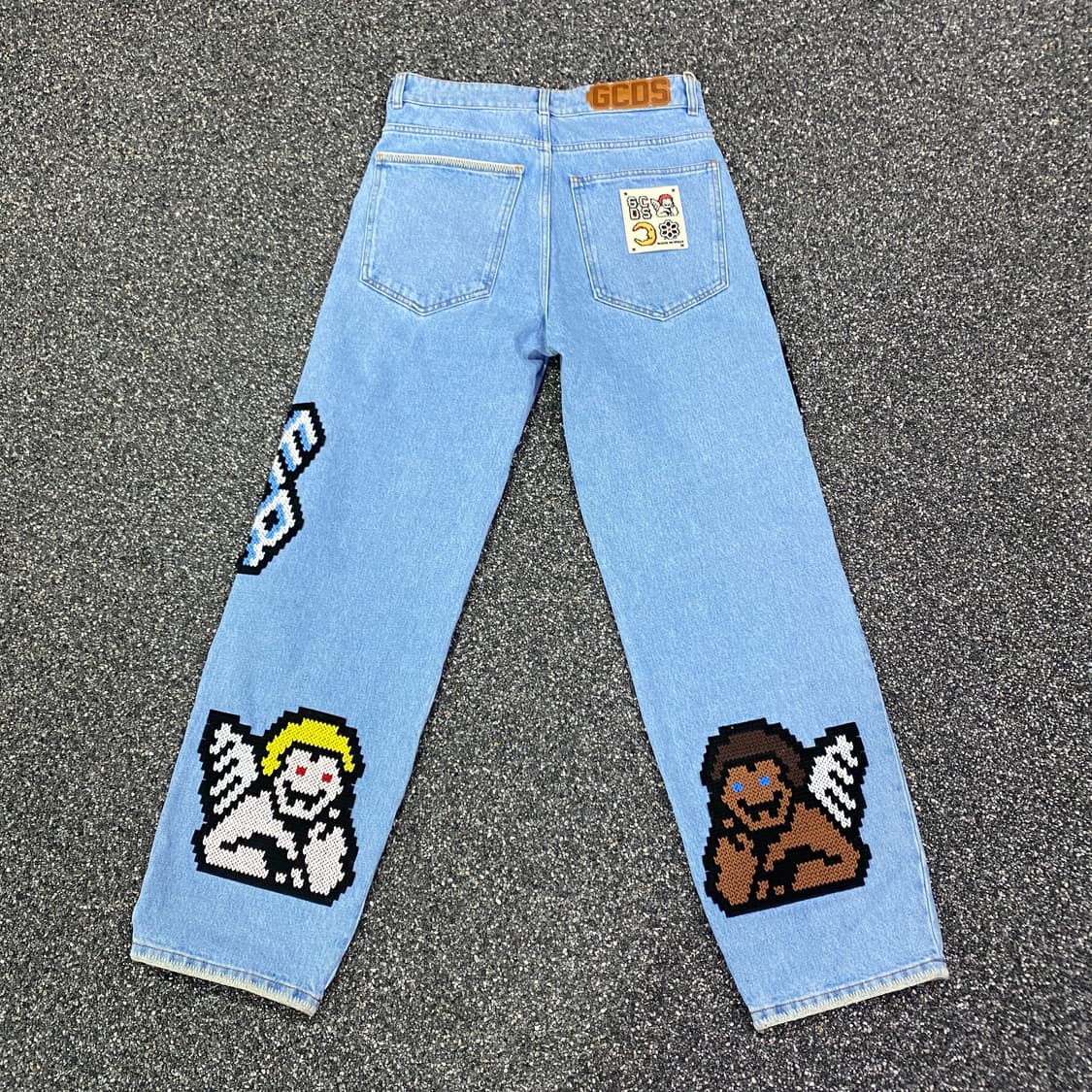GCDS 픽셀 자수 로고 와이드 데님 팬츠 B3609 상품이미지10