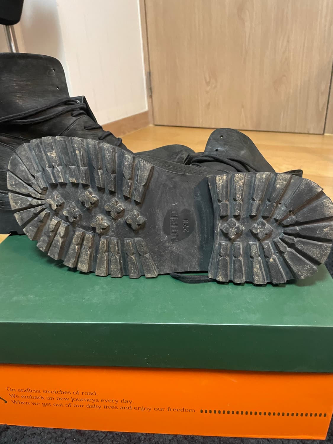 위더로드 카일 홀스레더 7홀 컴뱃 부 츠 블랙 워싱 상품이미지7