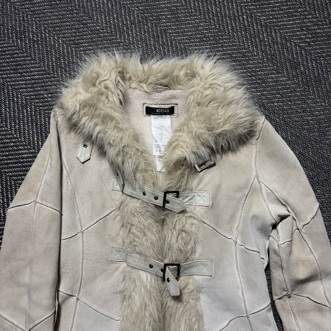 MORGAN 무스탕 퍼 자켓 크림(85) 상품이미지5