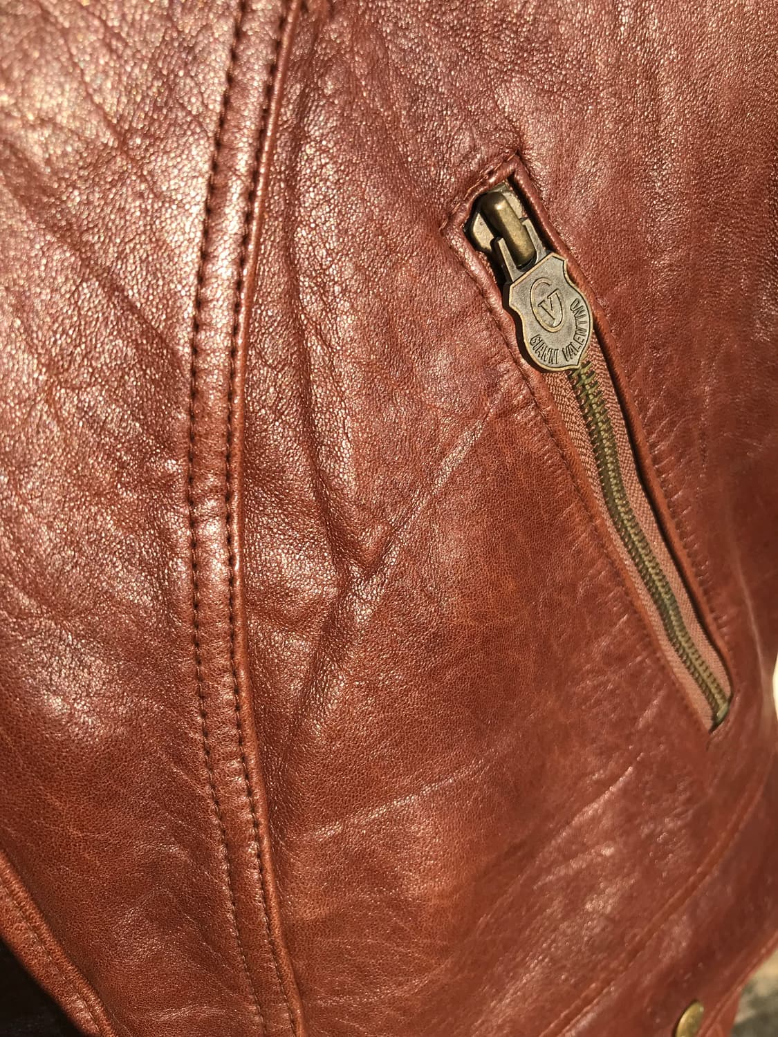 지아니 발렌티노 브라운 램스킨 레더 자켓  상품이미지7