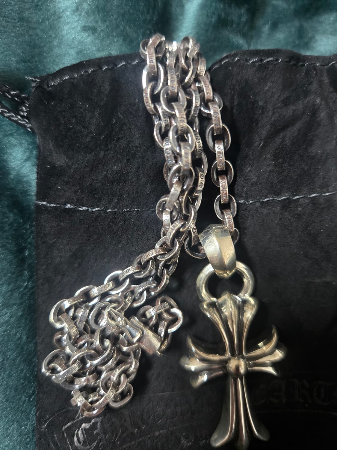 크롬하츠 새상품 페이퍼체인 20인치, 타이니 크로스 참 상품이미지1