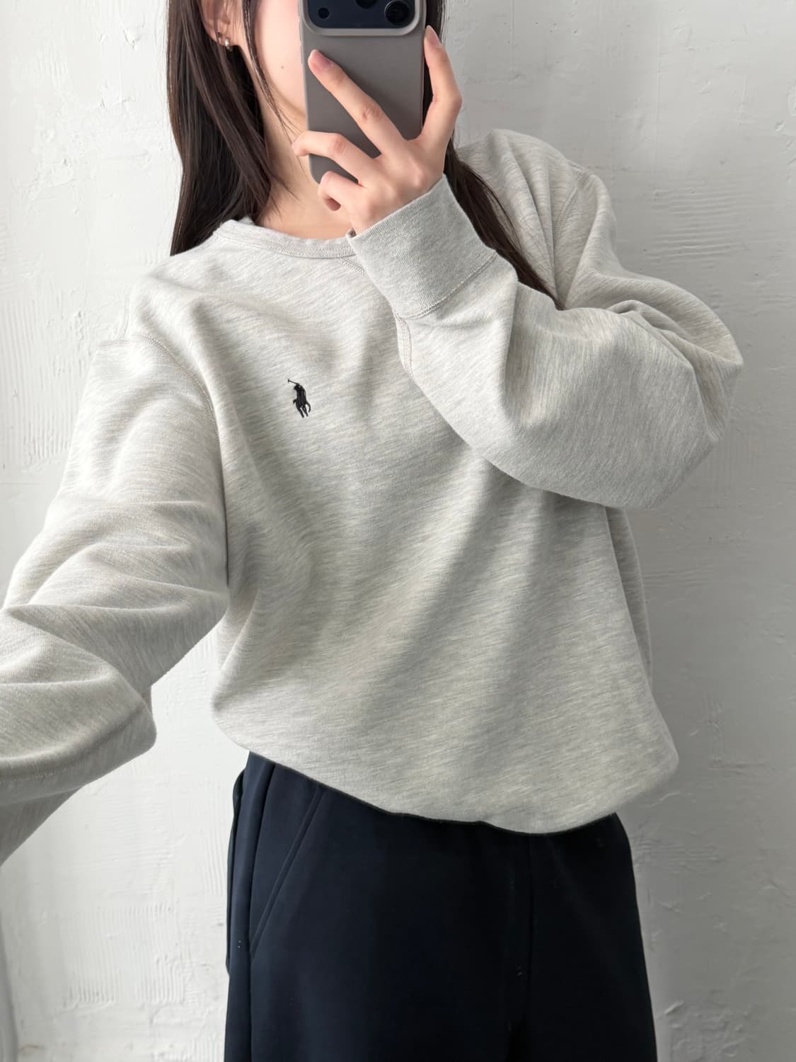 Polo 폴로 랄프로렌 포니 로고 그레이 컬러 맨투맨 상품이미지2