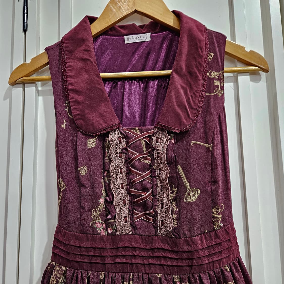 axes femme 버건디 키 프린트 원피스 상품이미지3