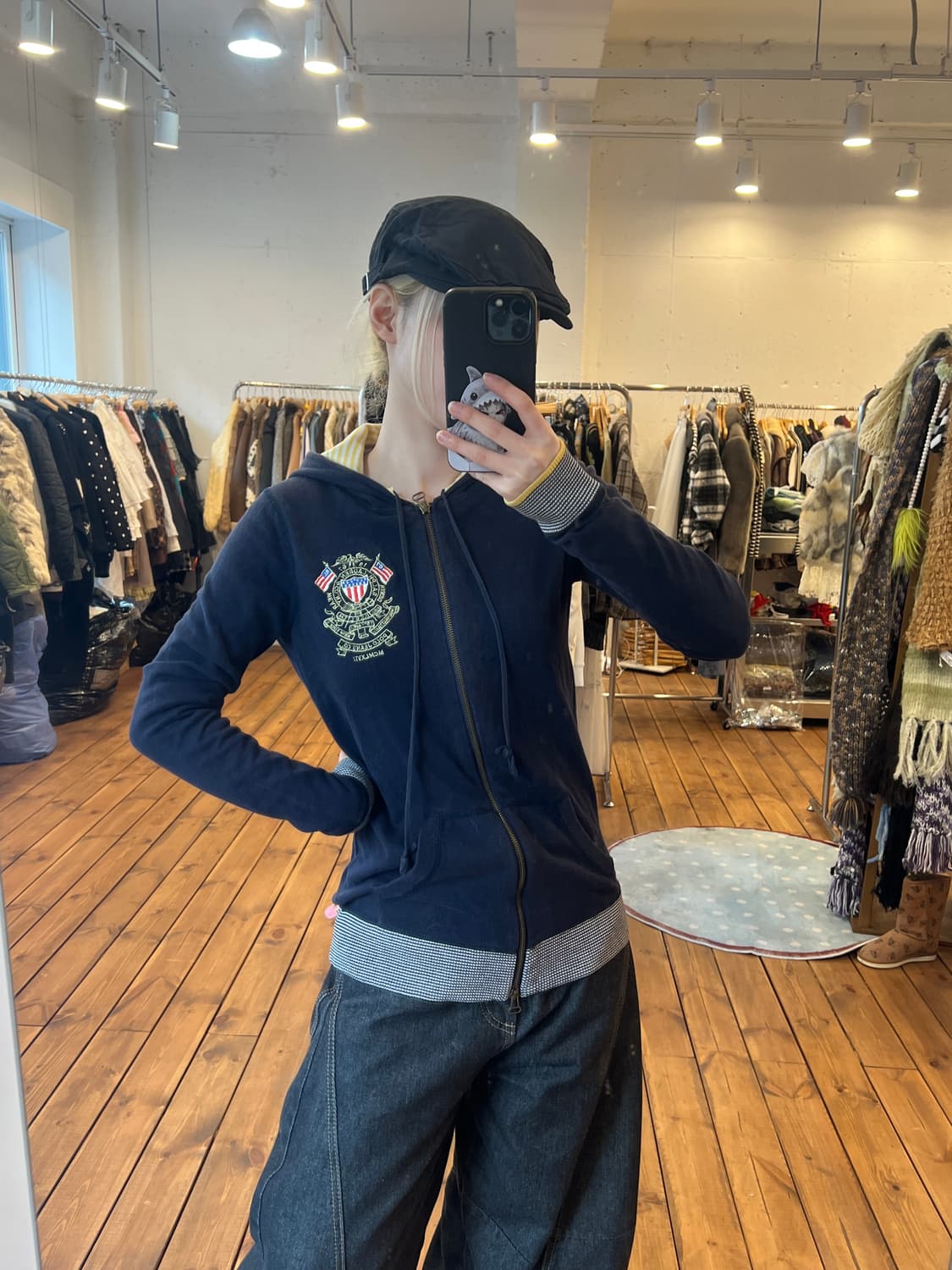 폴로 네이비 성조기 후드집업 상품이미지5