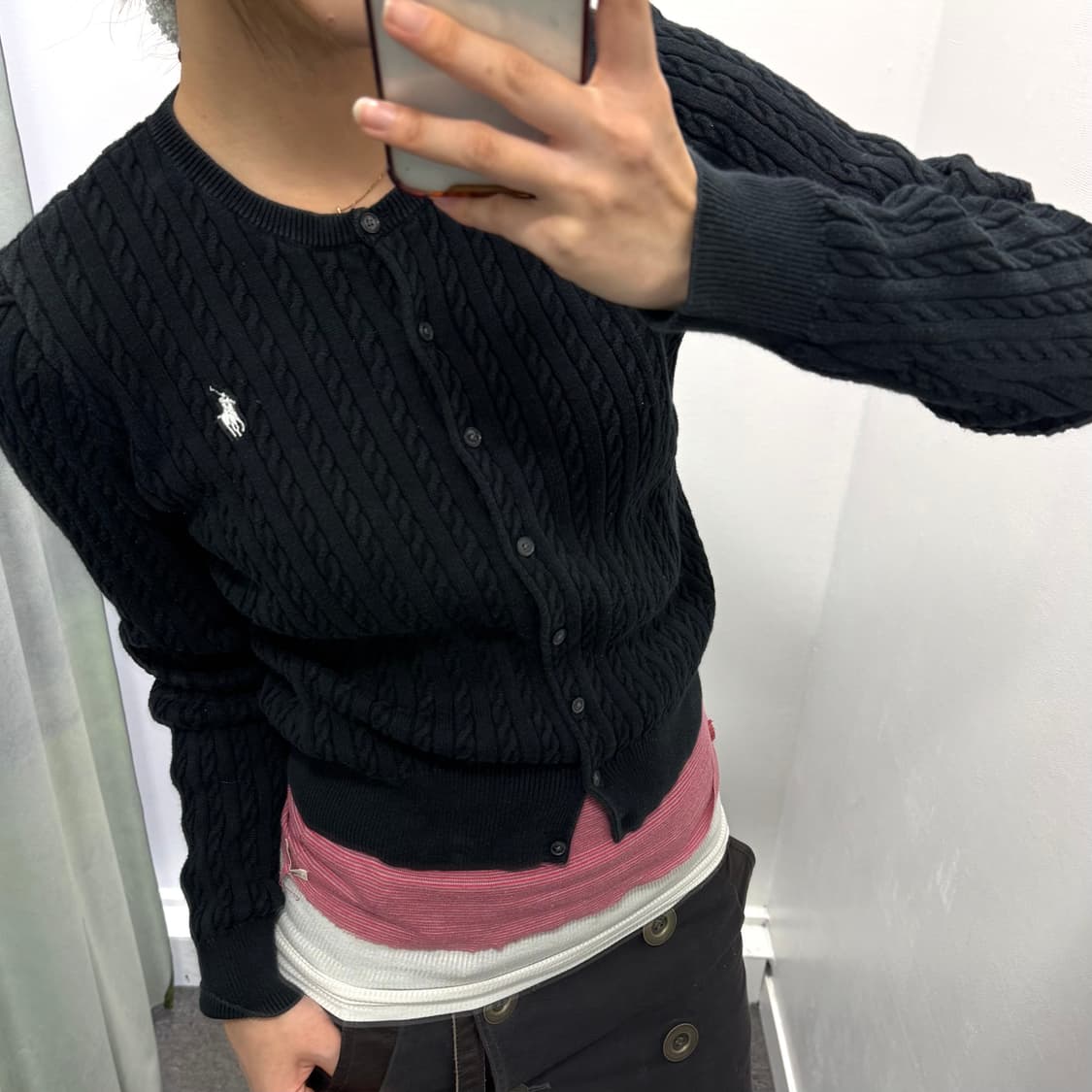 폴로 블랙 꽈베기 니트 가디건 상품이미지2