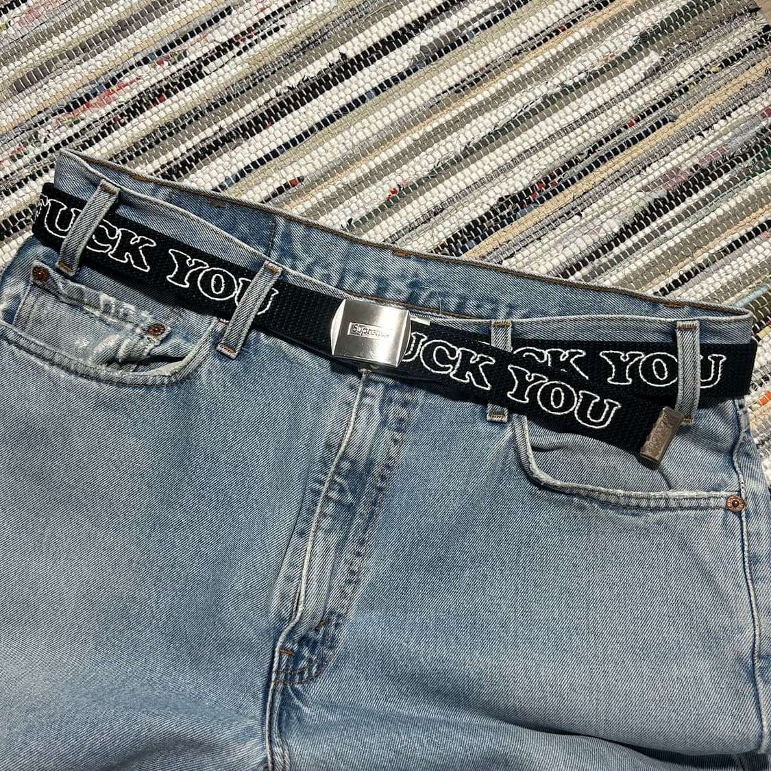 슈프림 x 히스테릭 글래머 Fuck You 벨트 블랙 L/XL 상품이미지1