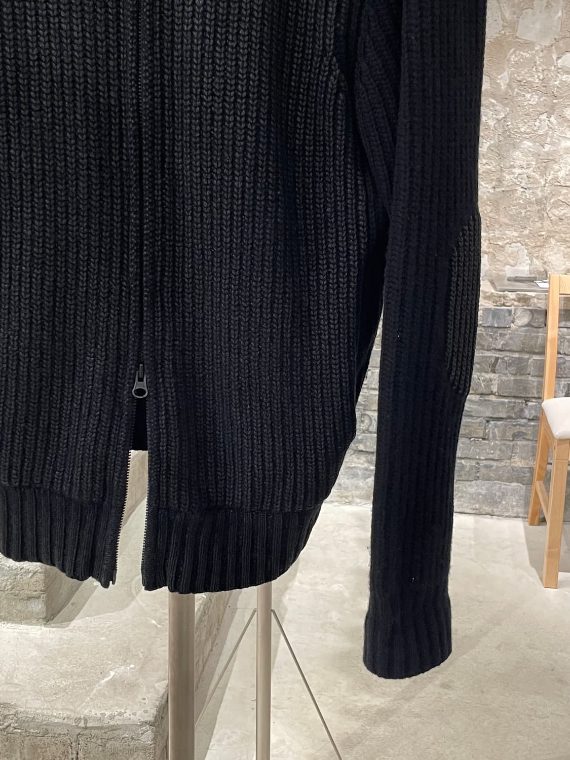 아르마니 익스체인지 블랙 암 패치 투 웨이 집업 자켓 상품이미지5