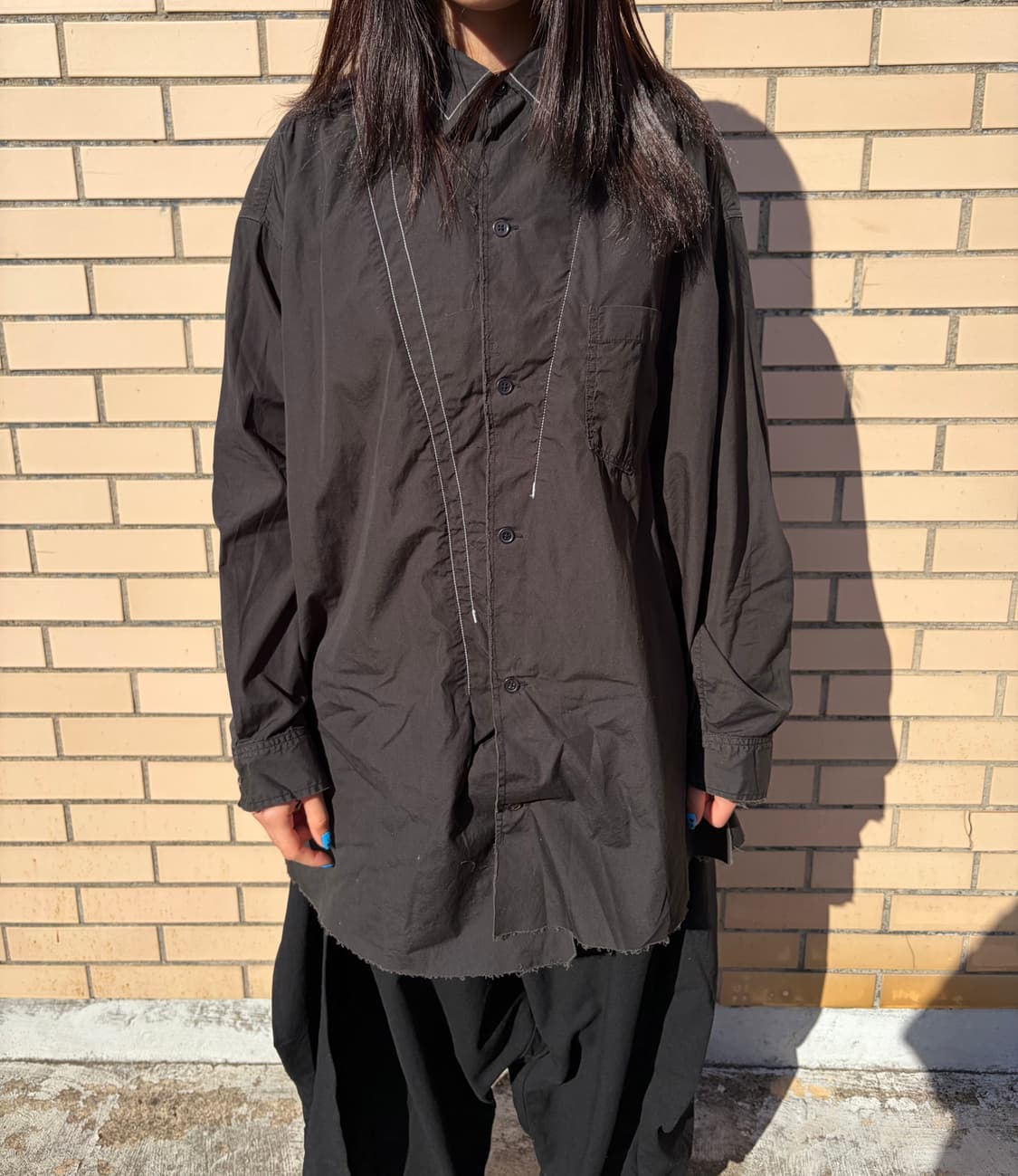 설밤 컷오프 디테일 셔츠 상품이미지1