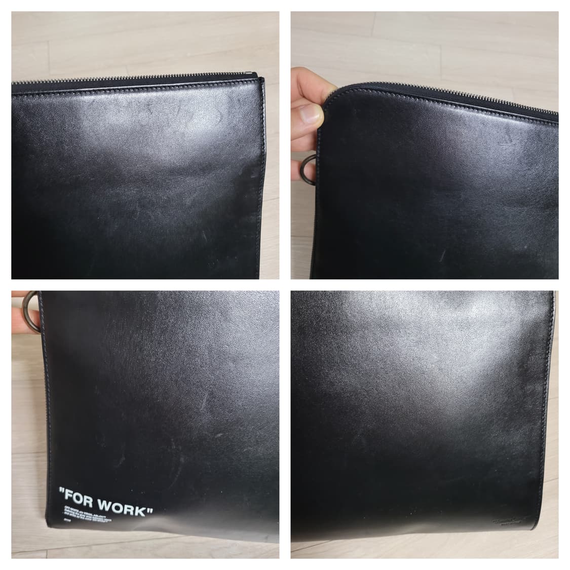 정품 오프화이트 포 워크 블랙 클러치 백 상품이미지2