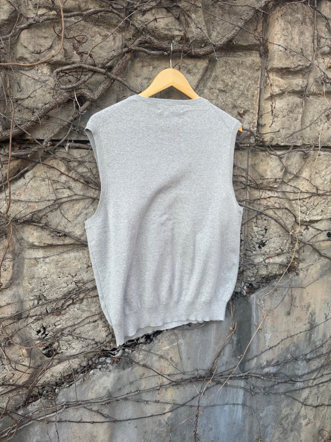 90s 폴로 랄프로렌 빈티지 피마코튼 니트 베스트 조끼 그레이 상품이미지4