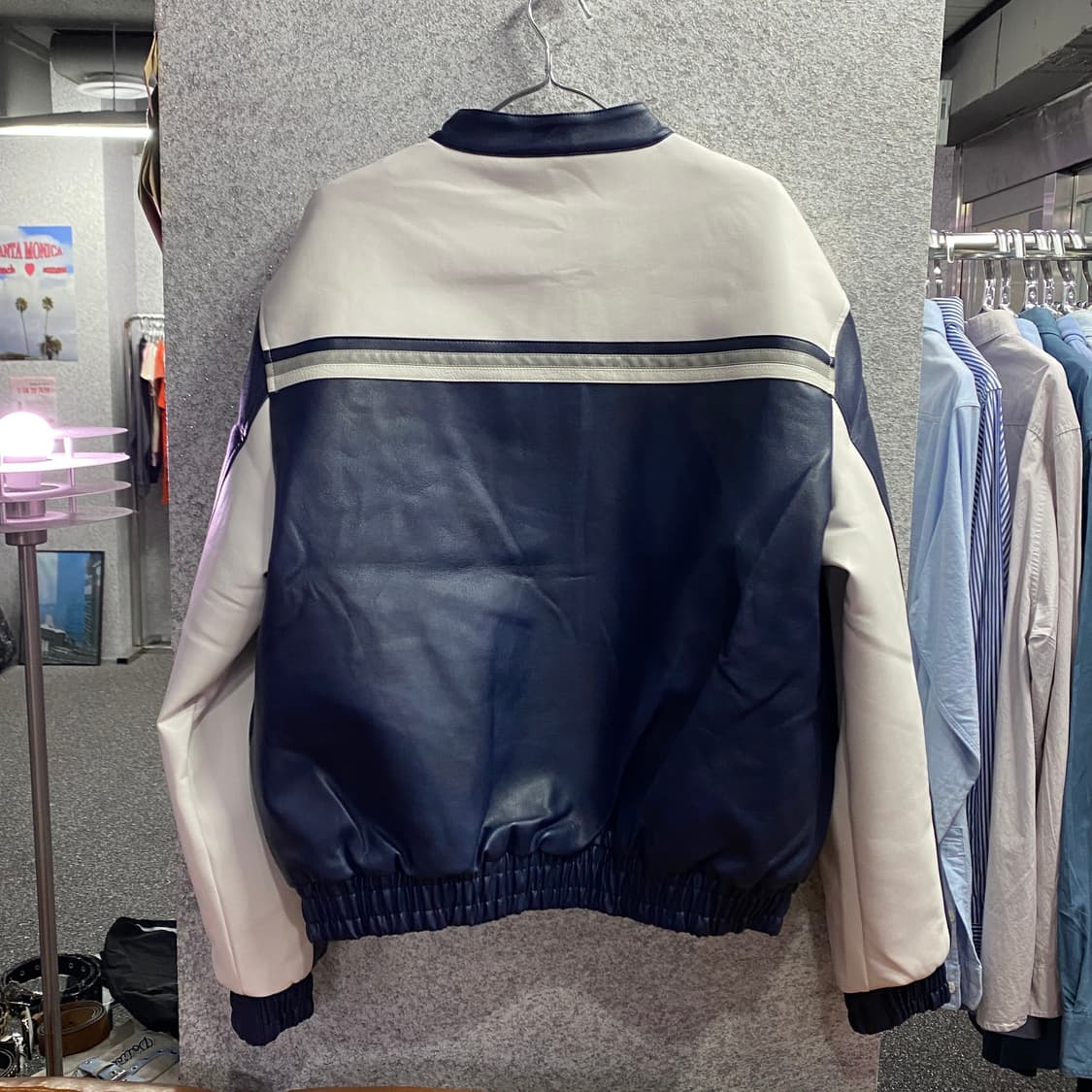 오라클 레드불 네이비 배색 스타 레더 레이싱 자켓 B3716 상품이미지4