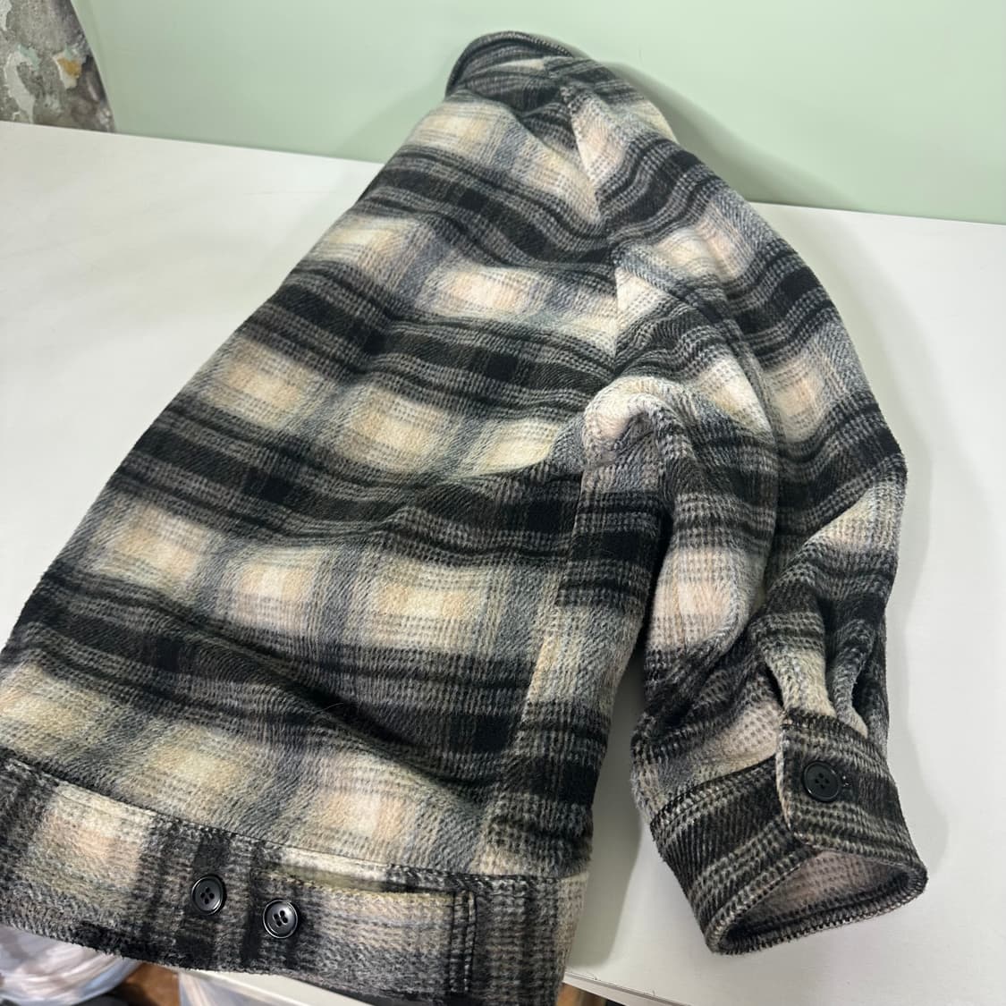 XL 유니클로C 오버핏 옴브레체크 플라넬셔츠자켓 상품이미지5