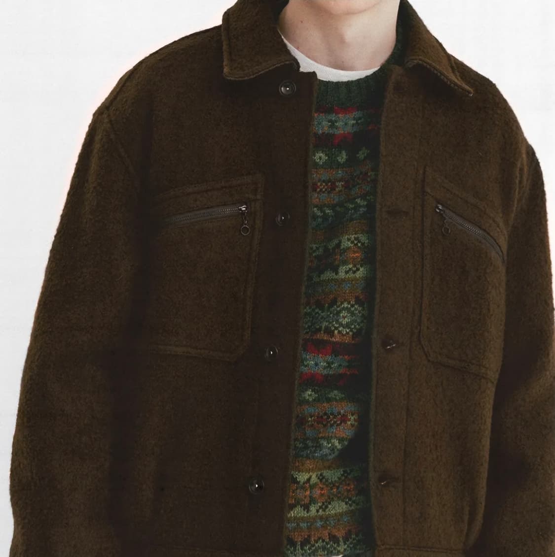 이스트로그 WORKERS 블루종 울 자켓 브라운(새제품) 상품이미지7