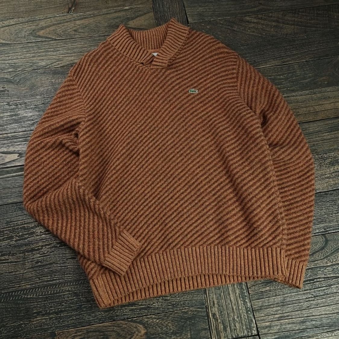 [라코스테] 로고 패치 숄카라 니트 M18803 상품이미지1