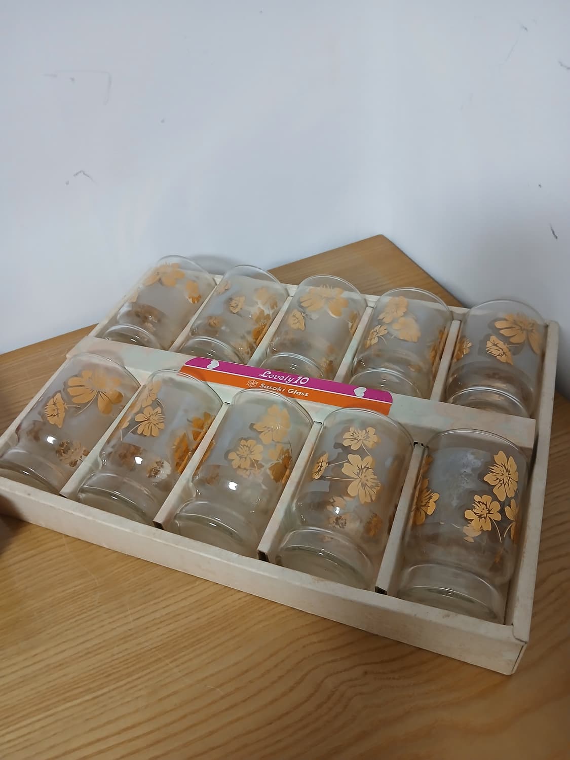 80년대 일본 빈티지 사사키 (lovely10)글라스 컵 10P셋트 상품이미지1