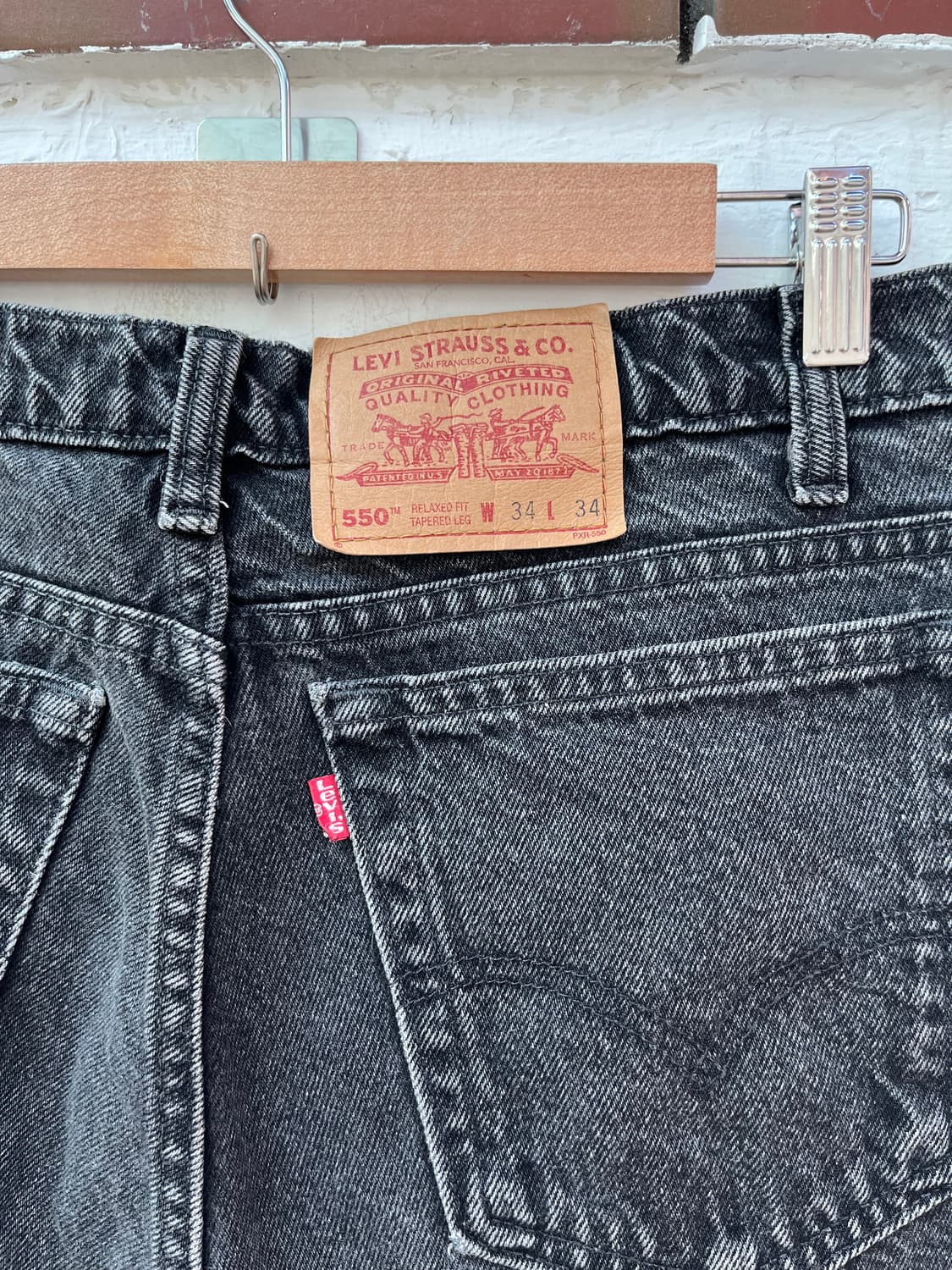 Levis 550 흑청 데님팬츠 컷팅진 W34 상품이미지6