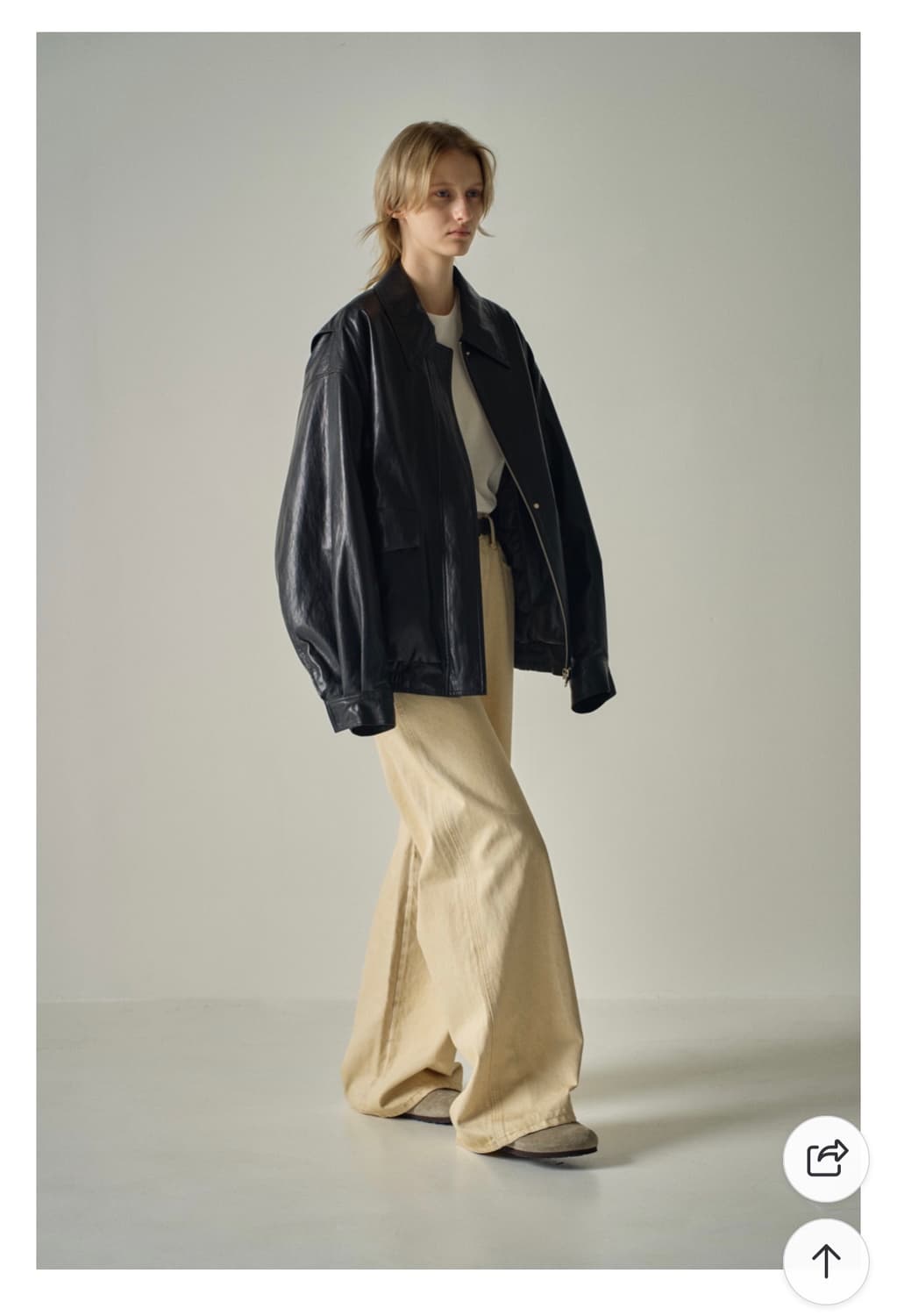 파사드패턴 오버핏 레더 블루종 S 패딩 누빔 자켓 상품이미지1