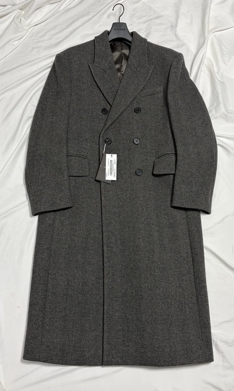 [24fw] 일꼬르소 대디 피크드 더블 코트 / 차콜그레이 / S 상품이미지2