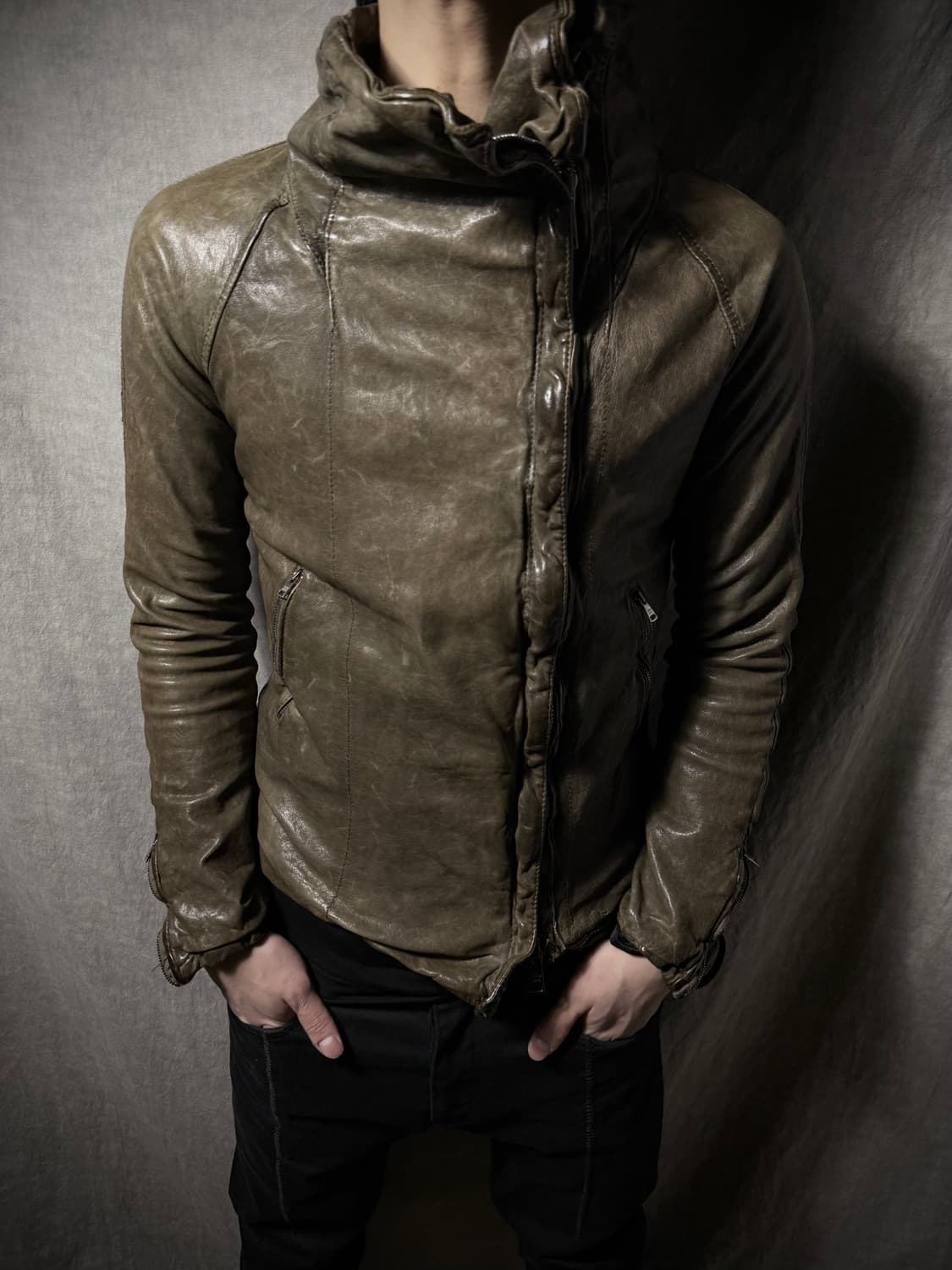 GIORGIO BRATO High Neck Leather Jacket 상품이미지2