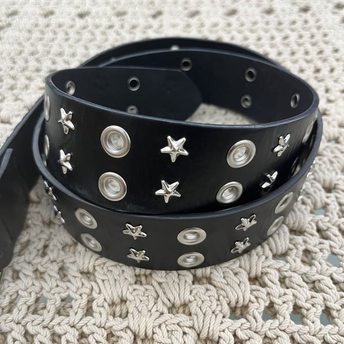 빈티지 스트릿 락시크 별 스터드 아일렛 벨트 C10327 상품이미지4