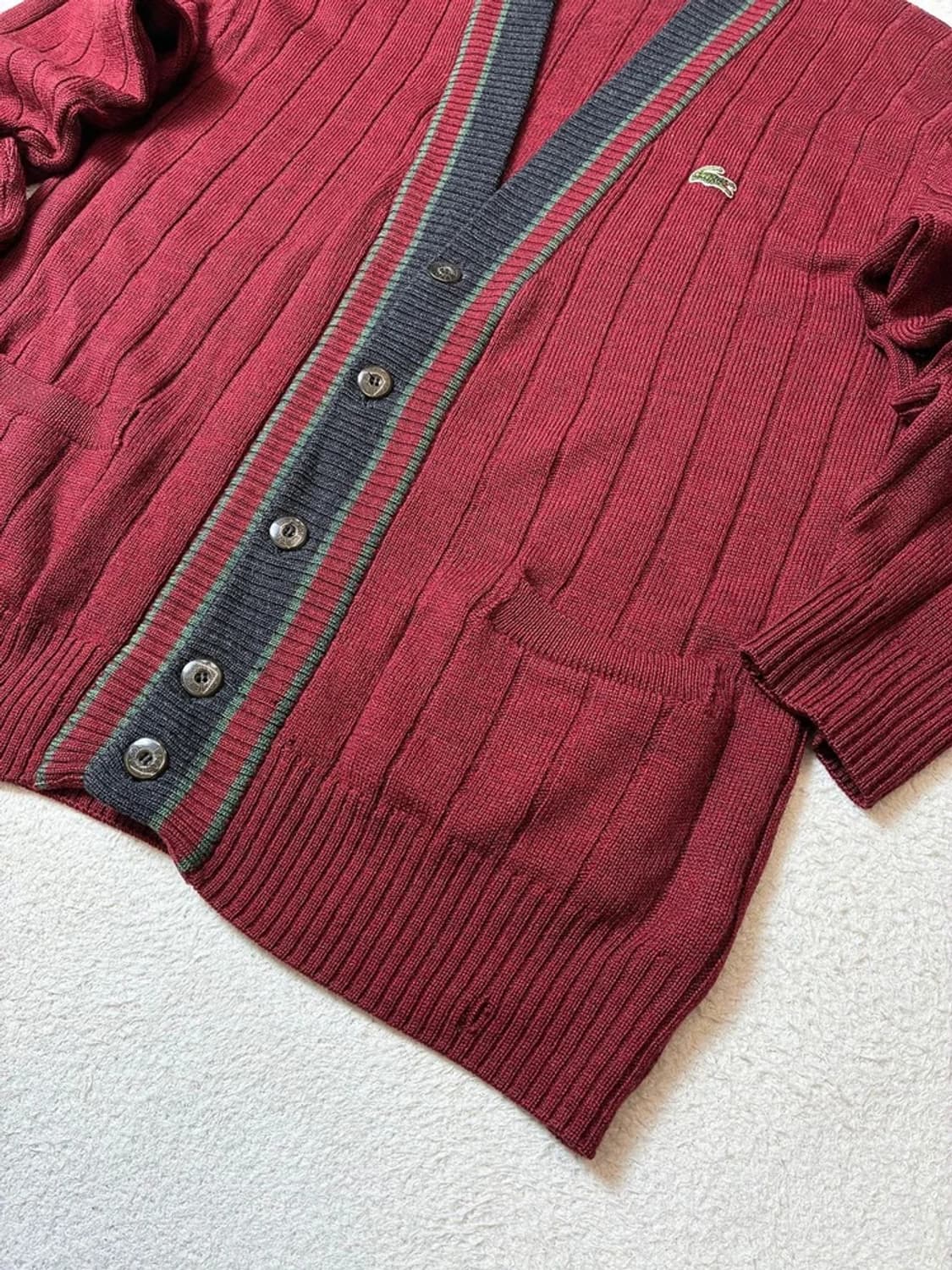 라코스테 90s 서광 레트로 울 니트 가디건 PN6984 상품이미지4