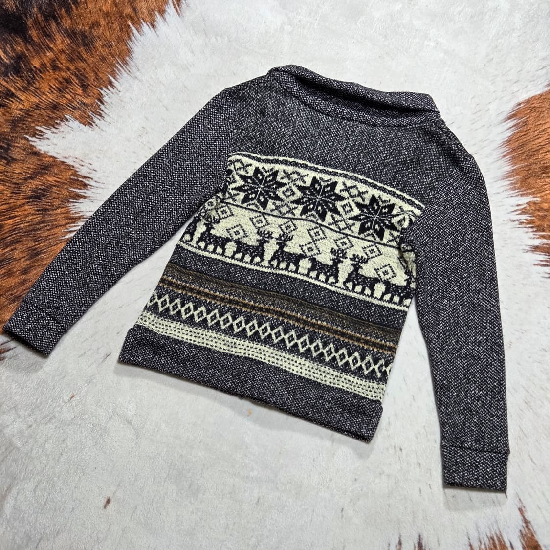 빈티지 빵단추 노르딕 패턴 가디건 상품이미지4