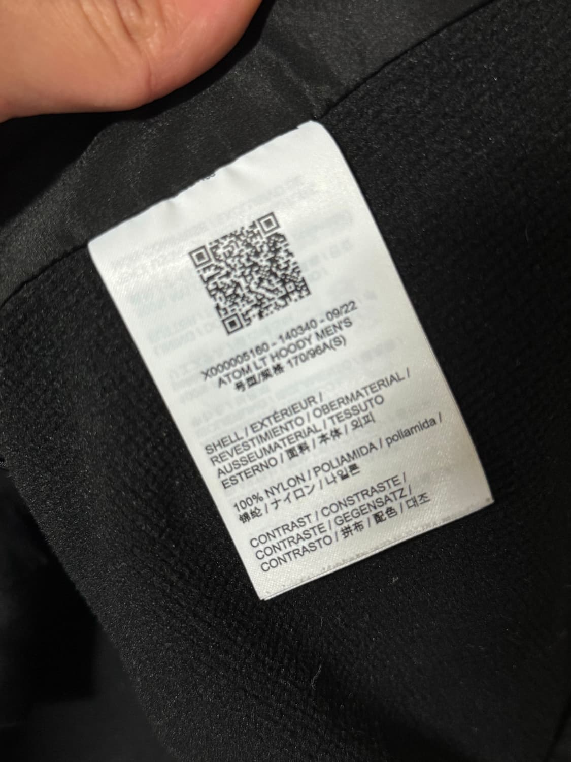 아크테릭스 아톰 LT 후디 블랙 SM 판매! 상품이미지8