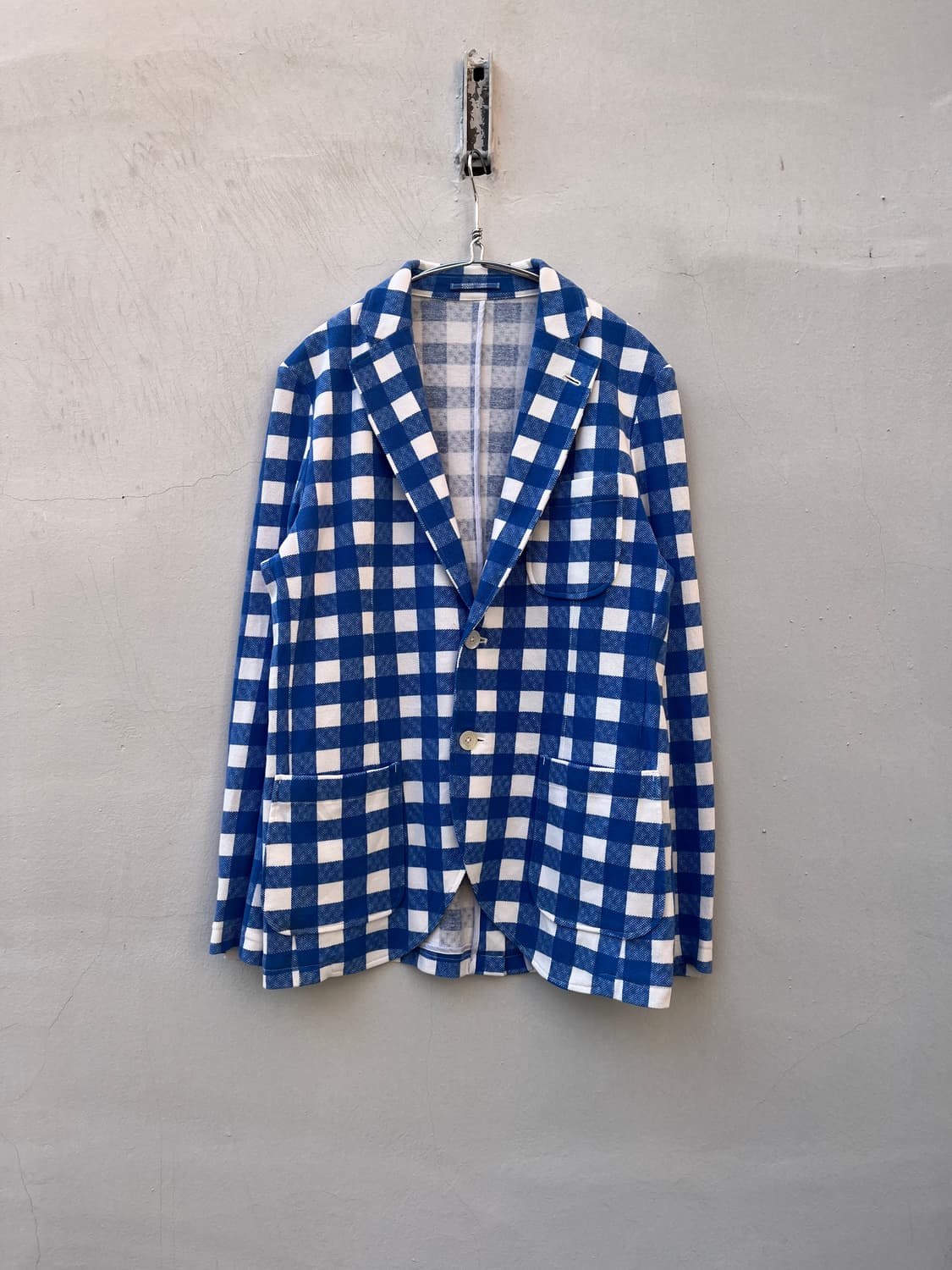 Vintage (maede in japan) 체크패턴 코튼 블레이저 상품이미지1