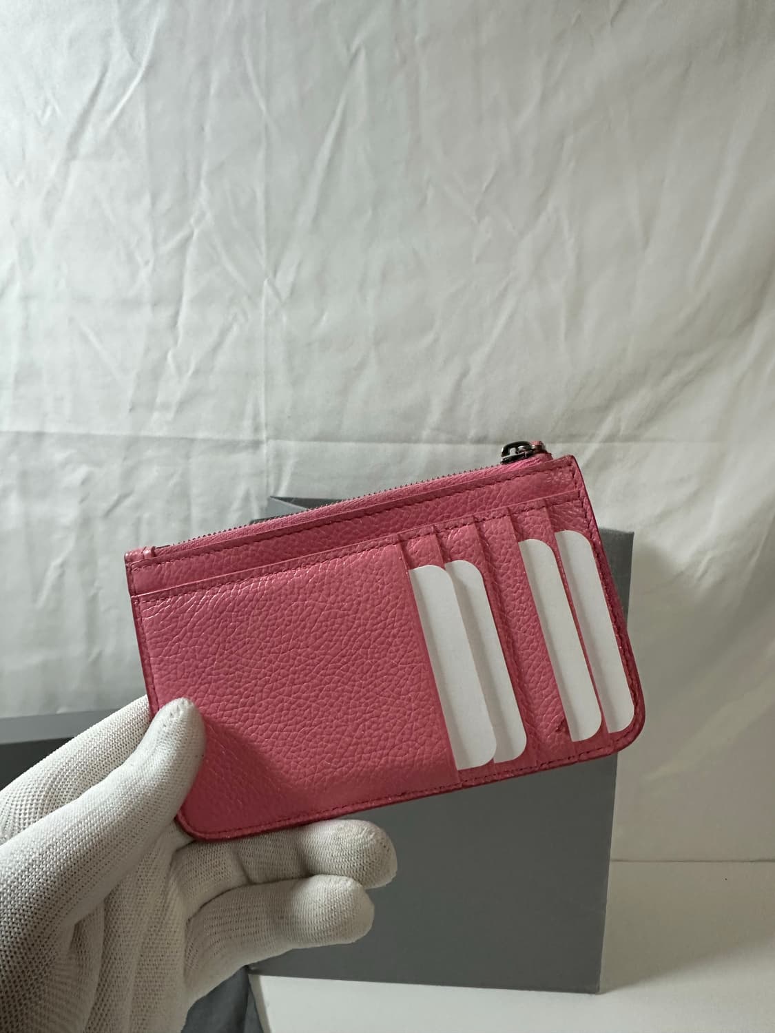 발렌시아가 지퍼 카드지갑 핑크 (OS) 상품이미지3