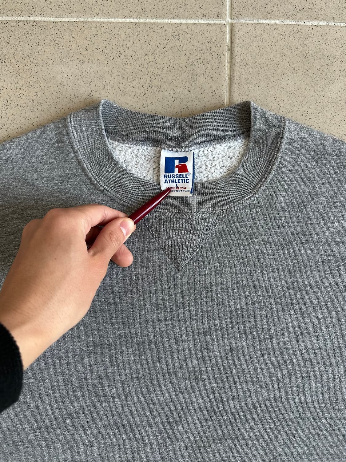 90s 빈티지 러셀 스웻셔츠 그레이 L USA 상품이미지6