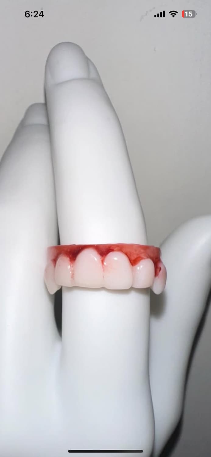 레테 샵오공이 파우닝33 큐빈티지 고스펑크 수제 레진 이빨 반지  상품이미지1