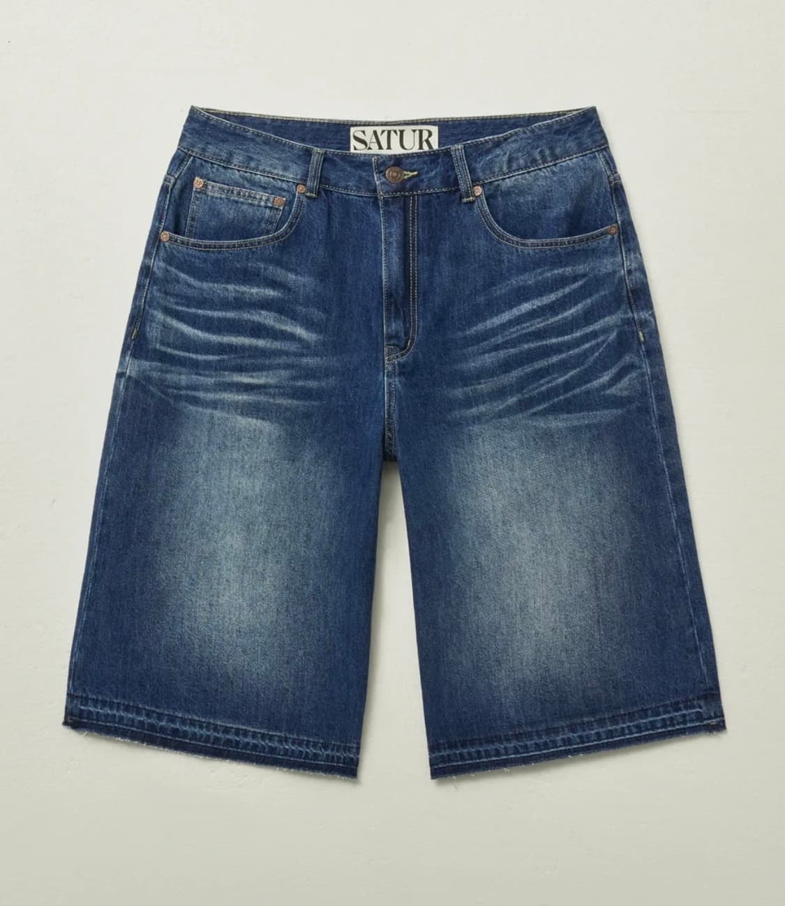 (새상품) 세터 가봉 데님 버뮤다 팬츠 인디고 블루 상품이미지3