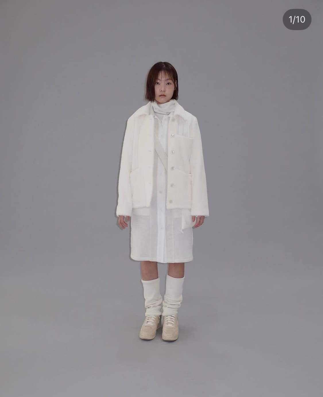 지초이 퍼자켓 아이보리 3사이즈 상품이미지2