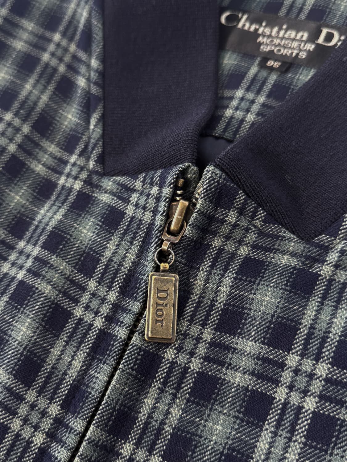 크리스찬 디올 90‘s 루즈핏 울 체크 블루종 자켓 상품이미지6
