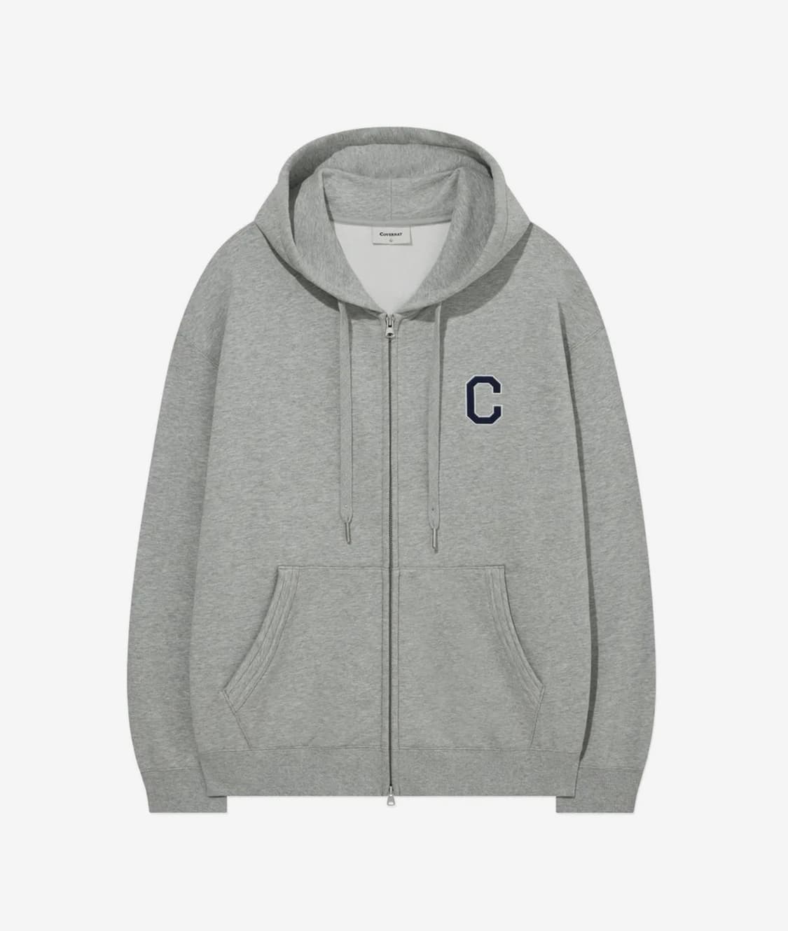[새상품] L) 커버낫 C 로고 후드집업 멜란지 그레이 상품이미지1