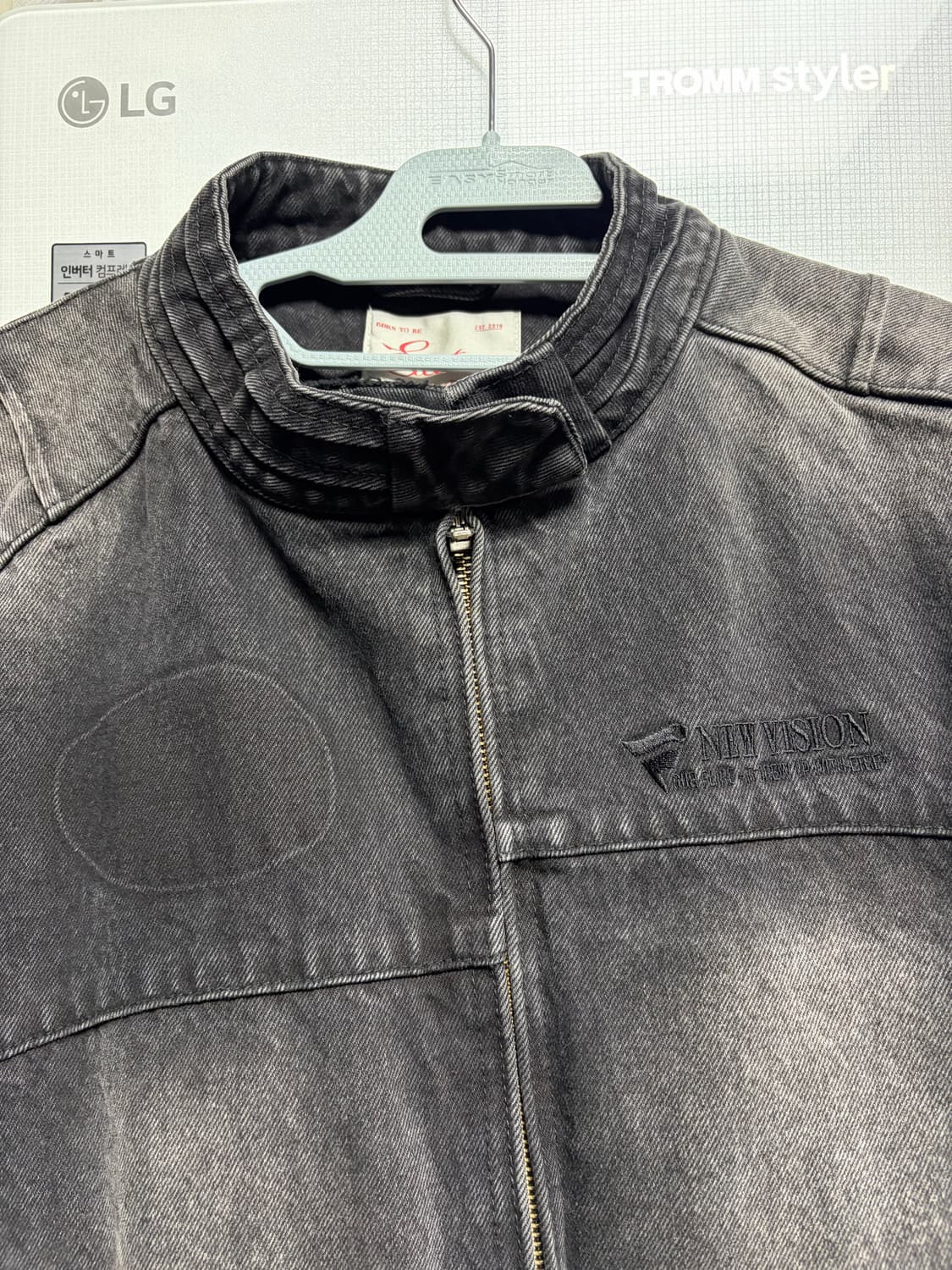 ETCE 블랙 데님 바이커 자켓 100사이즈감 신품 수준 상품이미지3