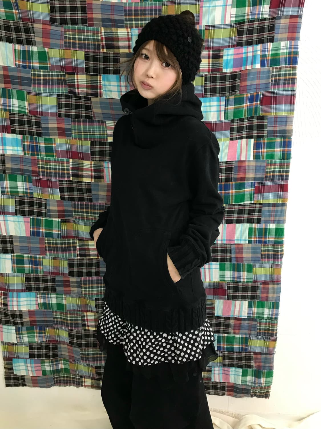 데일리 블랙 떡볶이코트 하이넥 러힙 코디세트 상품이미지4