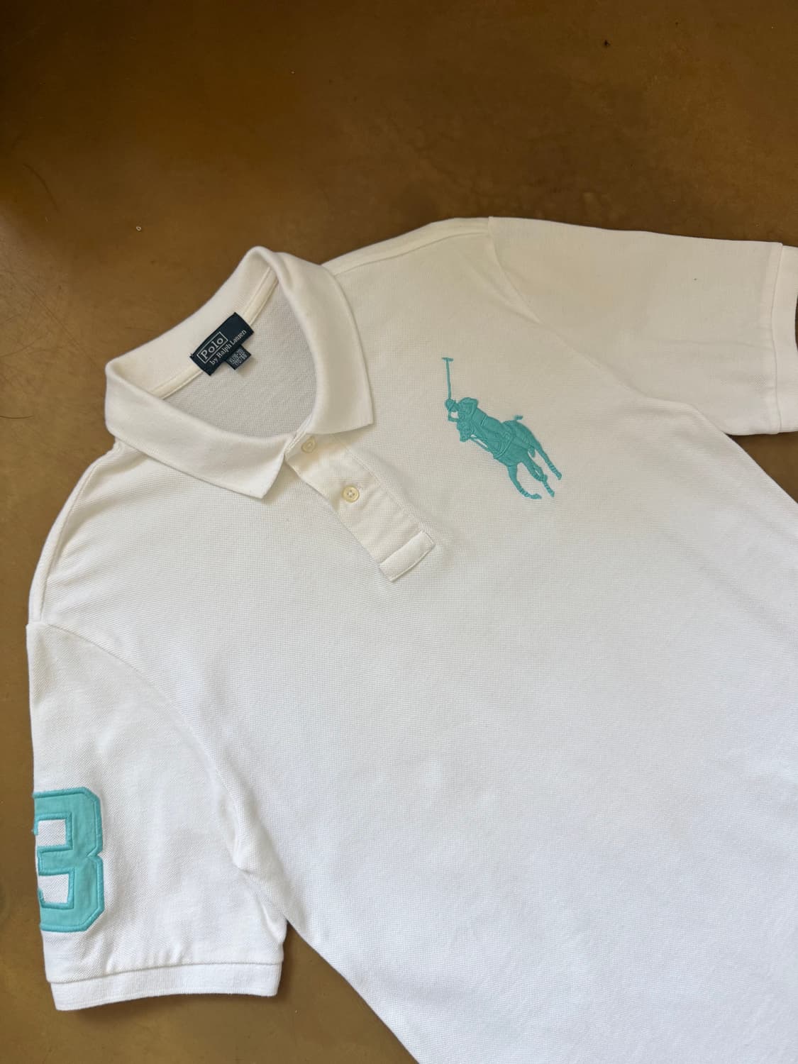 폴로 랄프로렌 민트 빅포니 화이트 카라 반팔티 상품이미지1