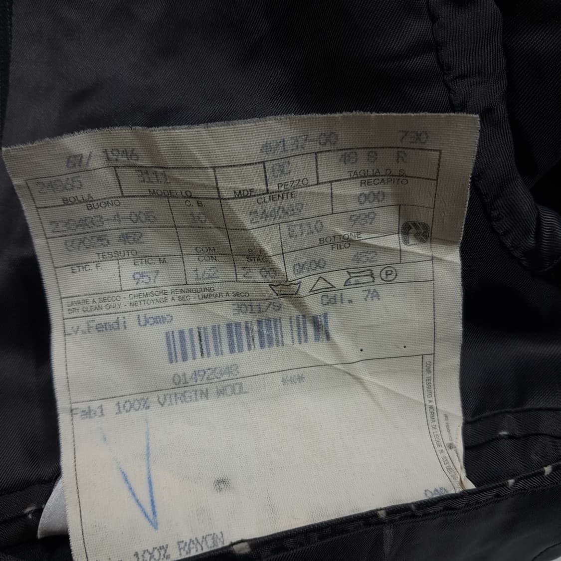 CL483 M 펜디 90s 이태리판 울 네이비 블레이저 자켓 상품이미지8