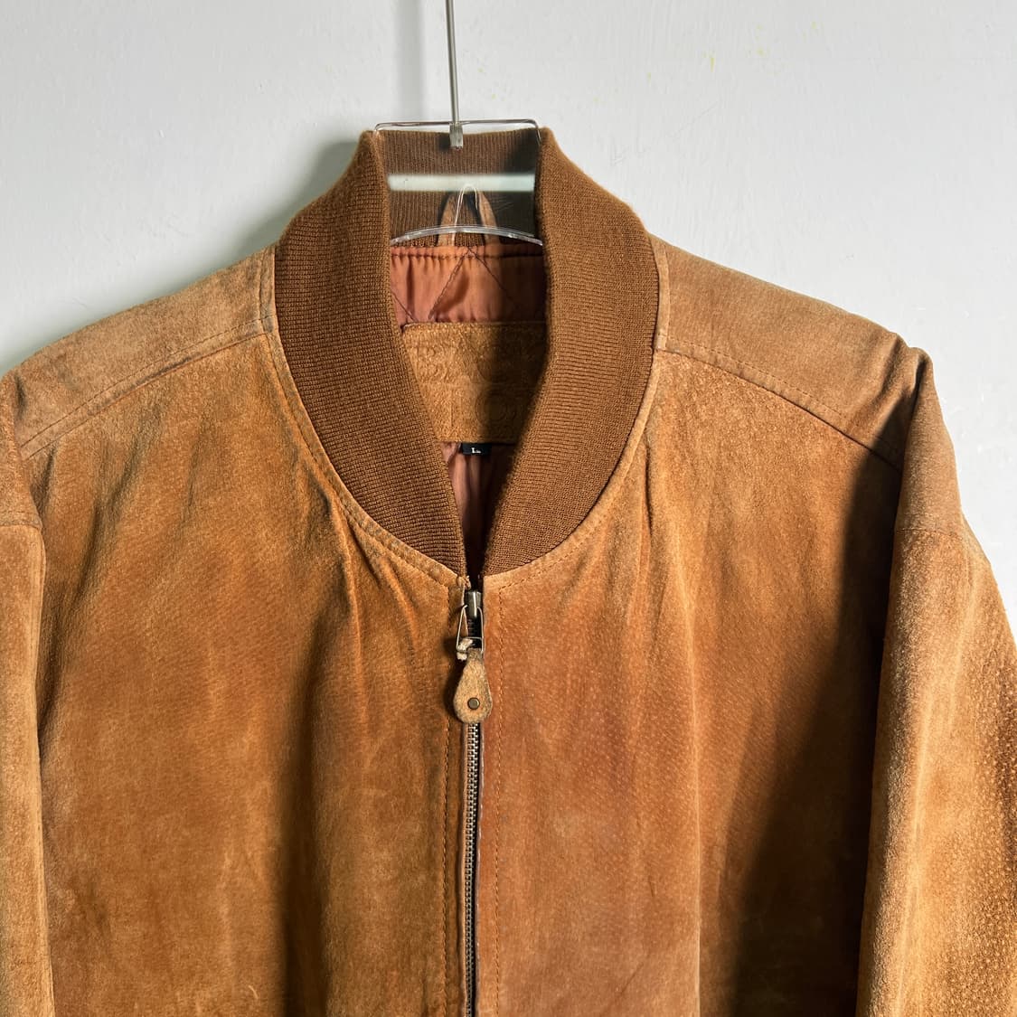 VTG 빈티지 브라운 스웨이드 봄버 자켓 L 상품이미지4