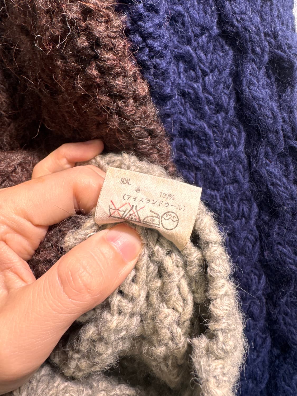 WEBB HANDKNIT 웹 헤비울 핸드니트 울100 가디건 M C506 상품이미지10