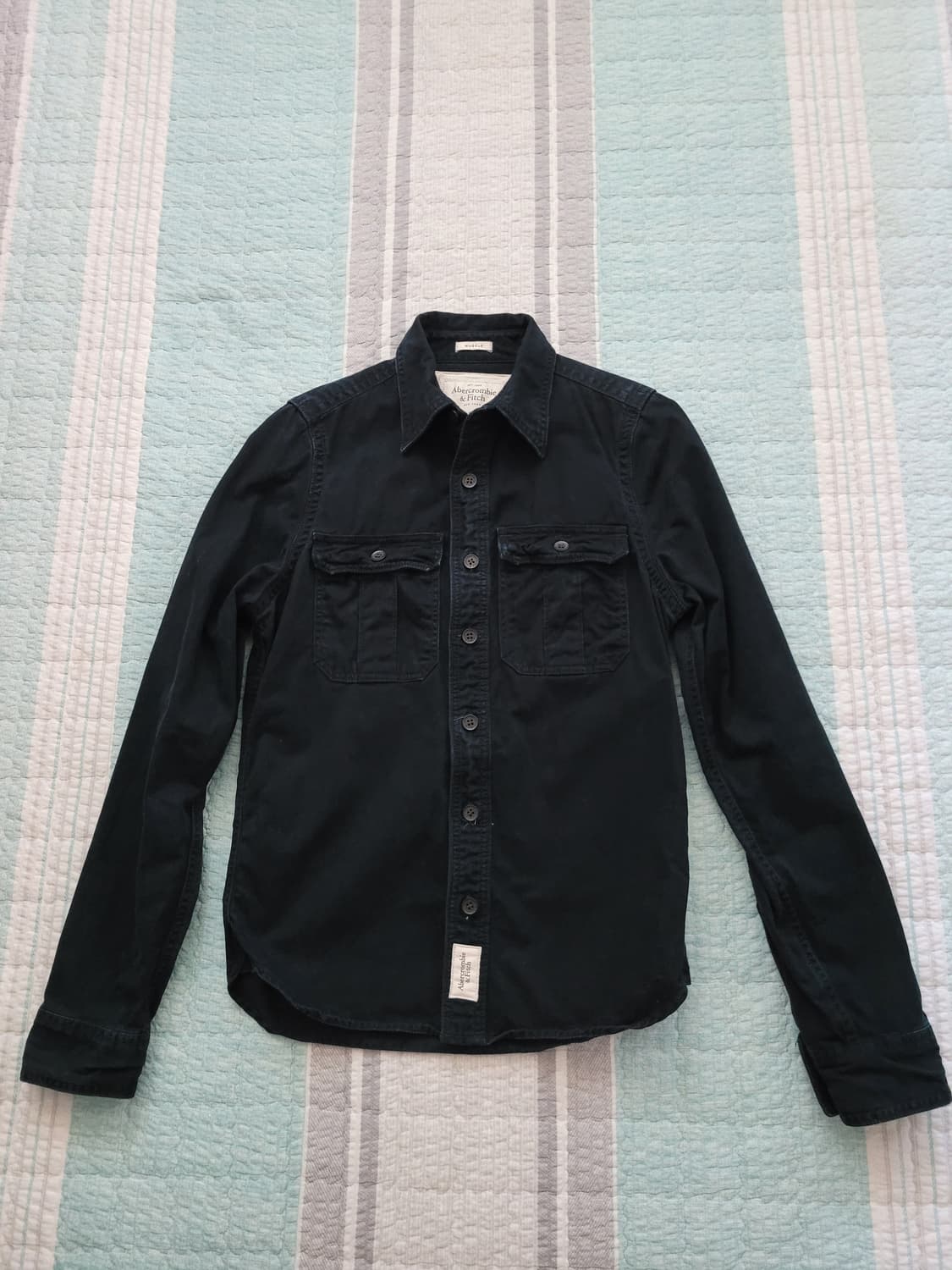 아베크롬비 Abercrombie 간절기 워크웨어 투포켓 셔츠남방 S 상품이미지1
