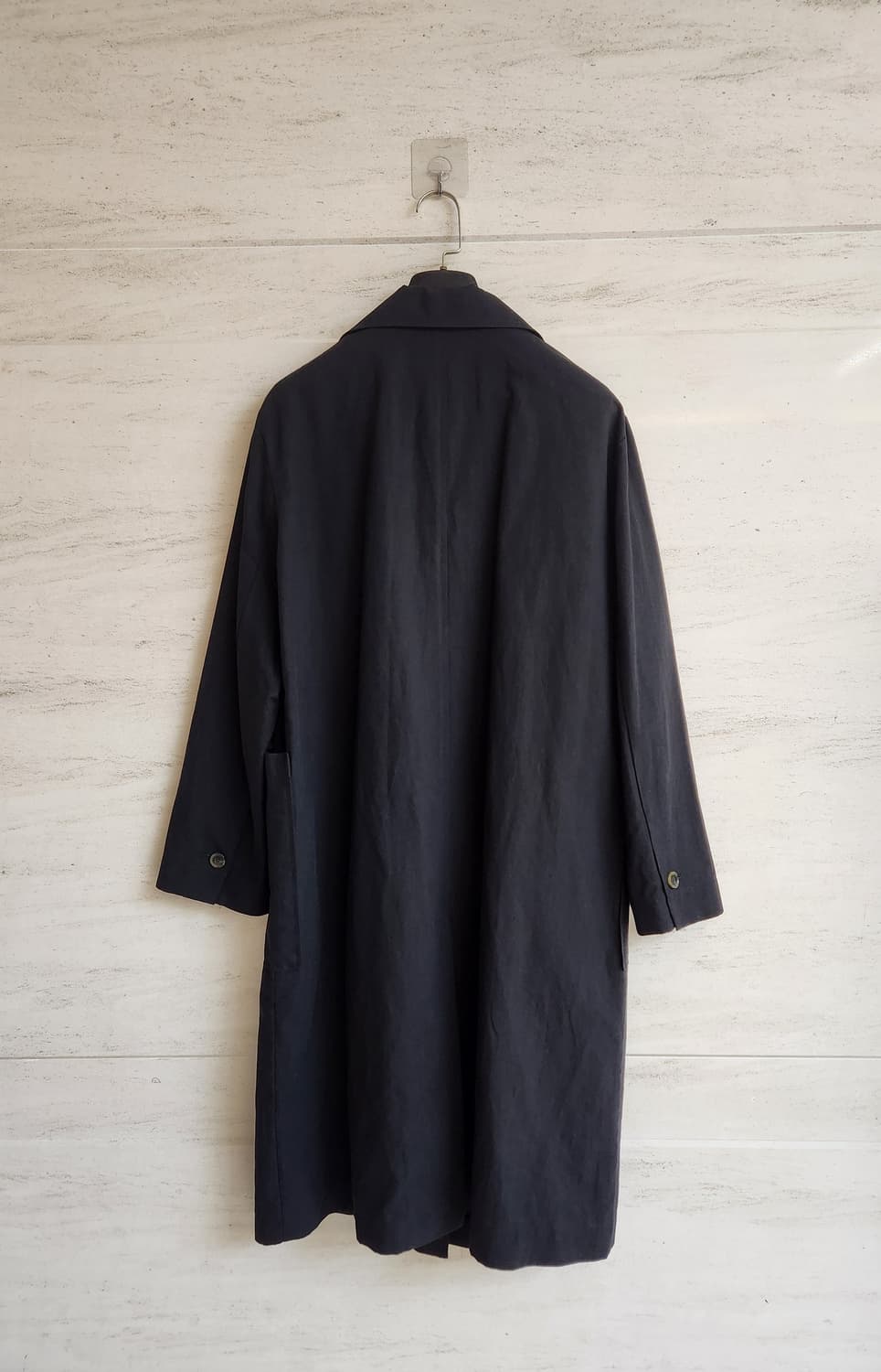 듀엘 포켓 레터링 린넨 롱자켓 55사이즈 상품이미지7