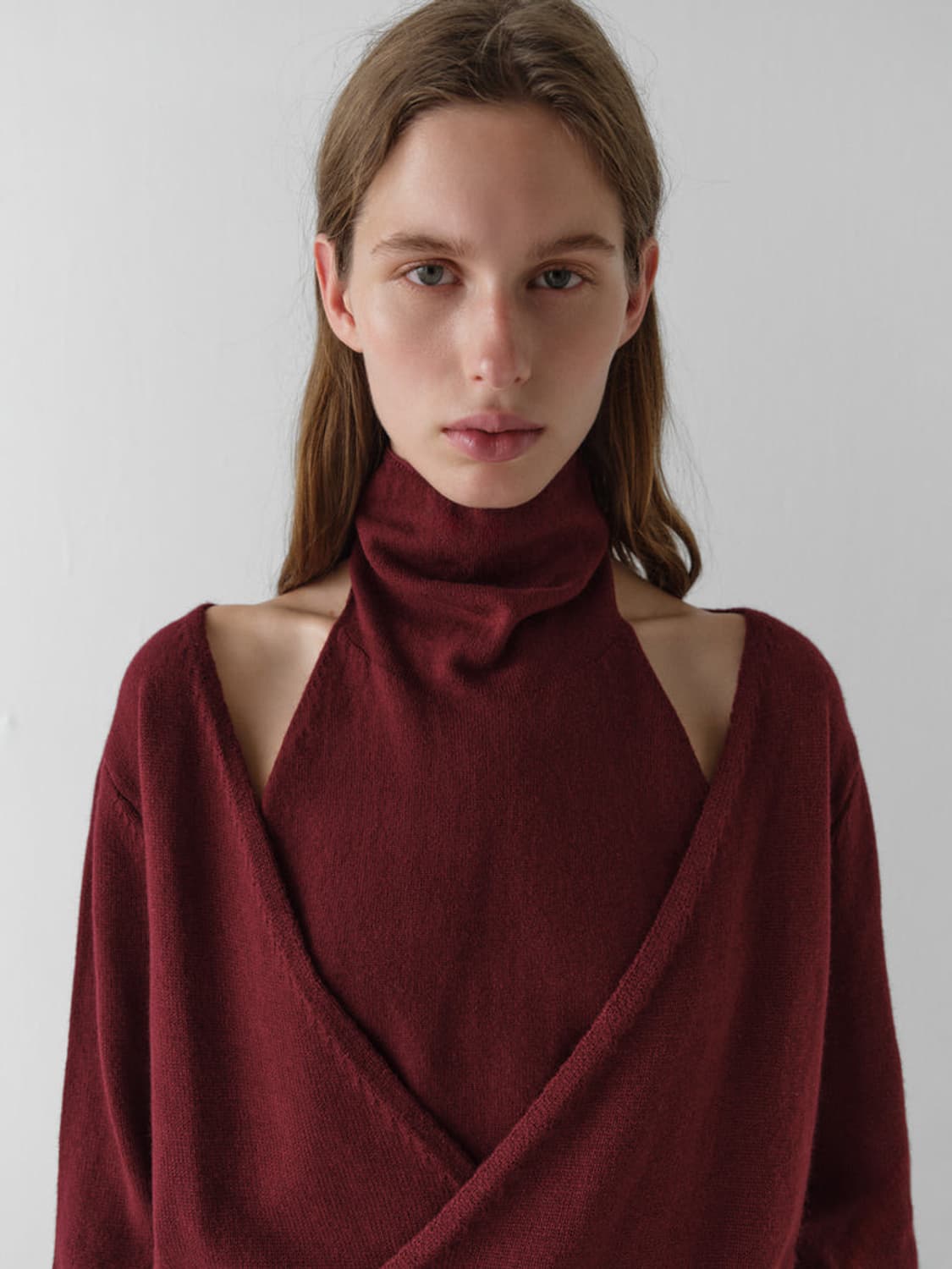 [XS]기마구아스 Zante 홀터넥 레이어드 니트/버건디 상품이미지1