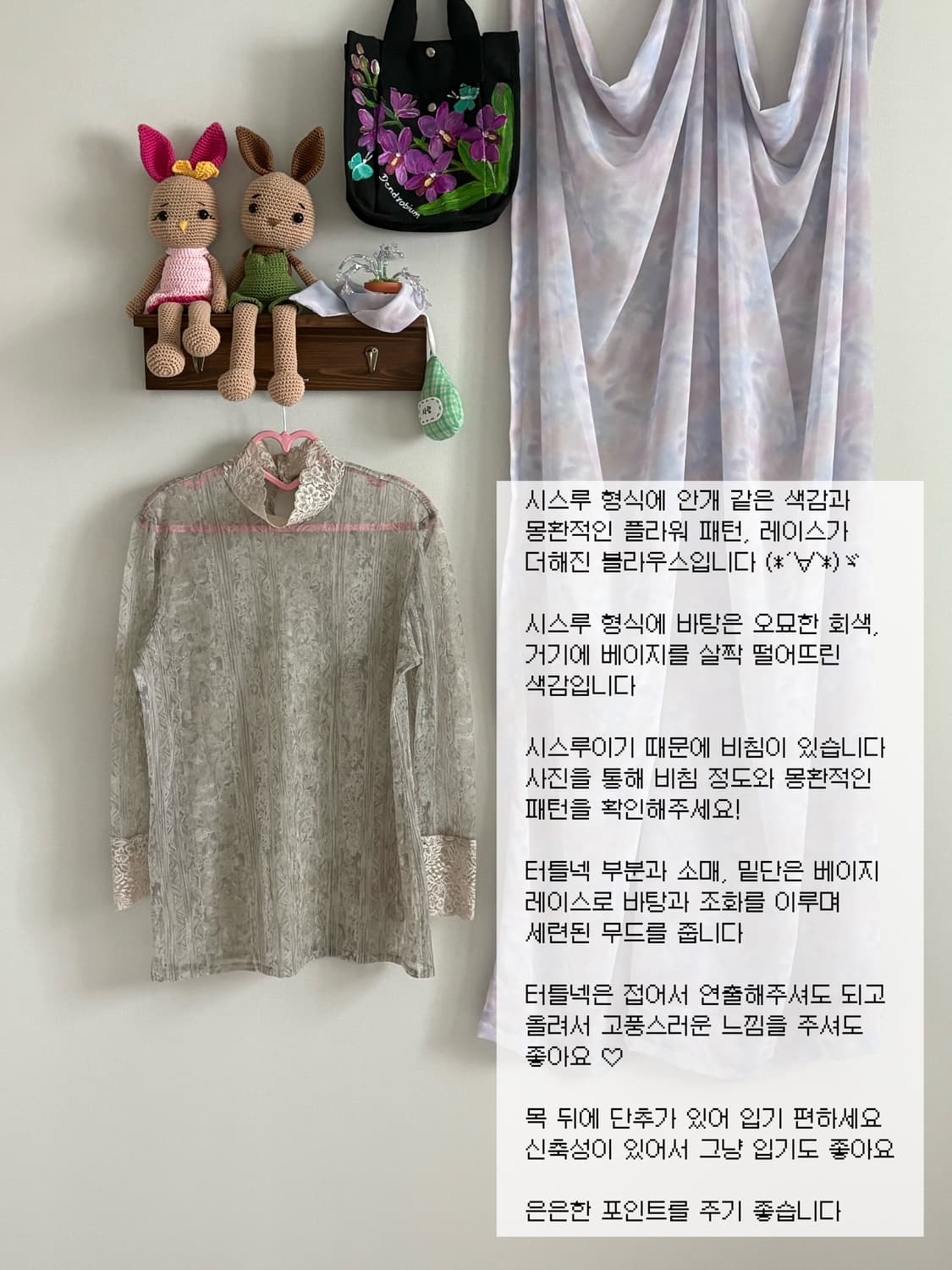 시스루 블라우스 상품이미지1
