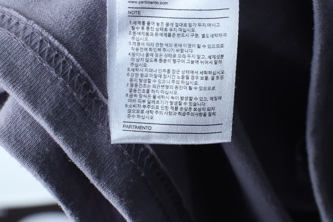 (M-L) 파르티멘토 반팔 티셔츠 오버핏 스몰로고 차콜-H32729 상품이미지7