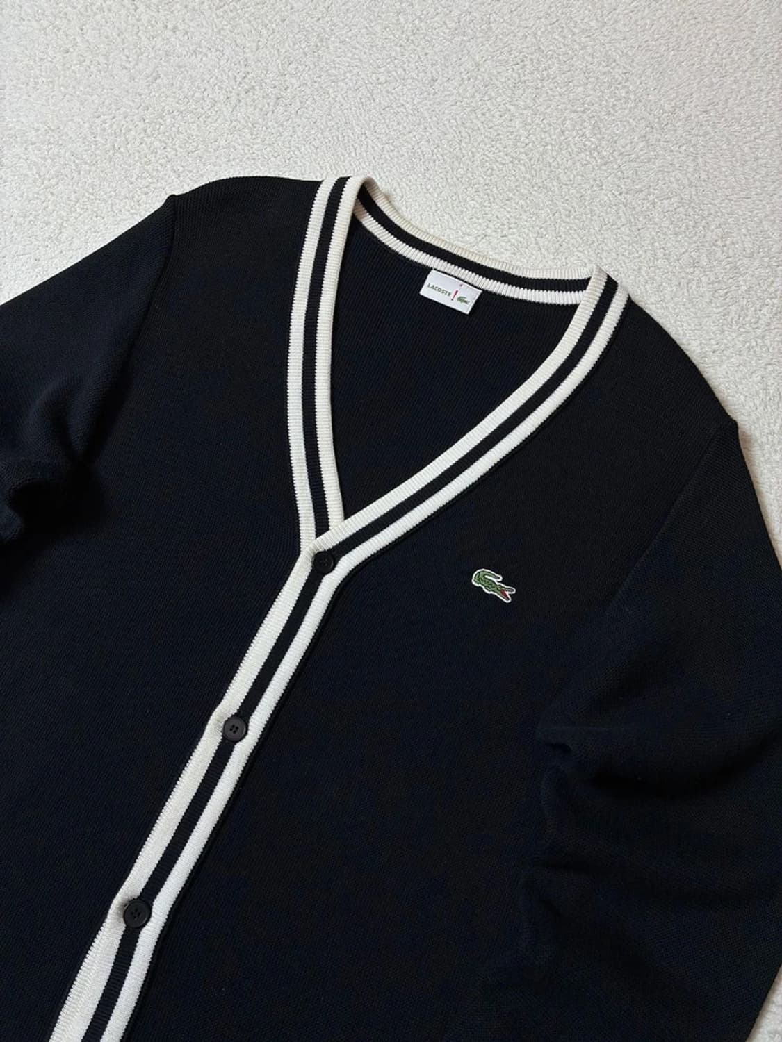 라코스테 스몰 로고 시그니처 트리밍 니트 가디건 PN7626 상품이미지2